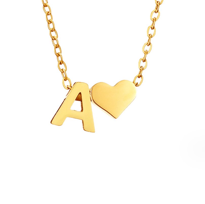 Collar con inicial y colgante de corazón, vista 7