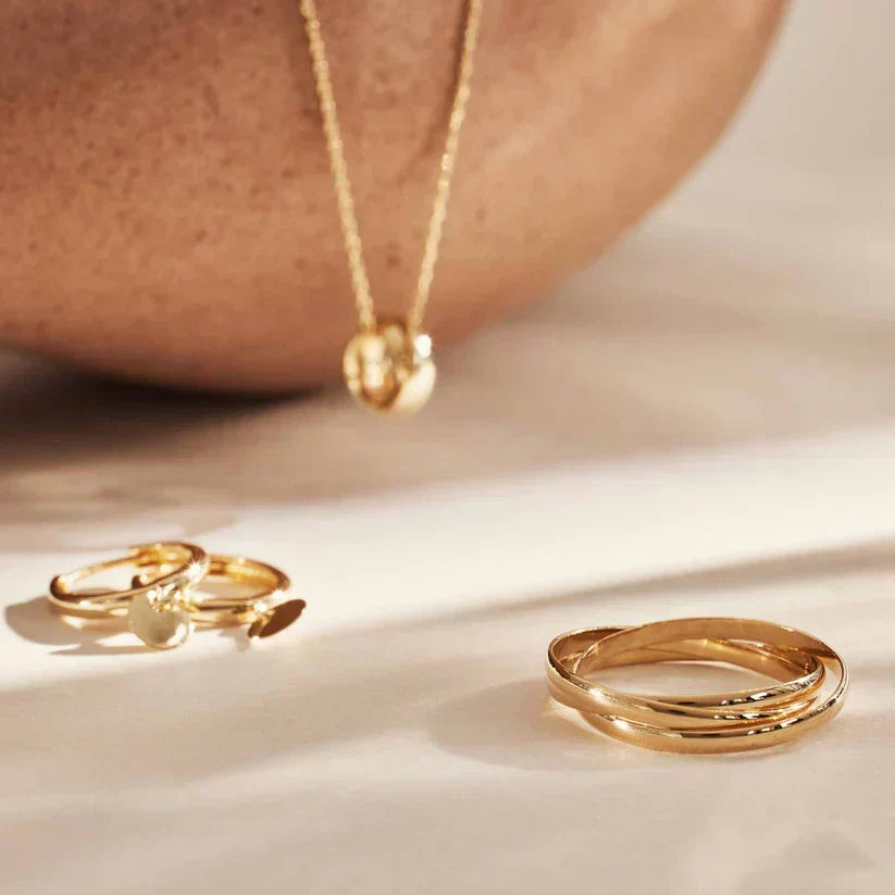 Anillo dorado triple, vista 4