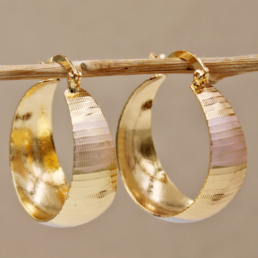 Aros anchos dorados, vista 2