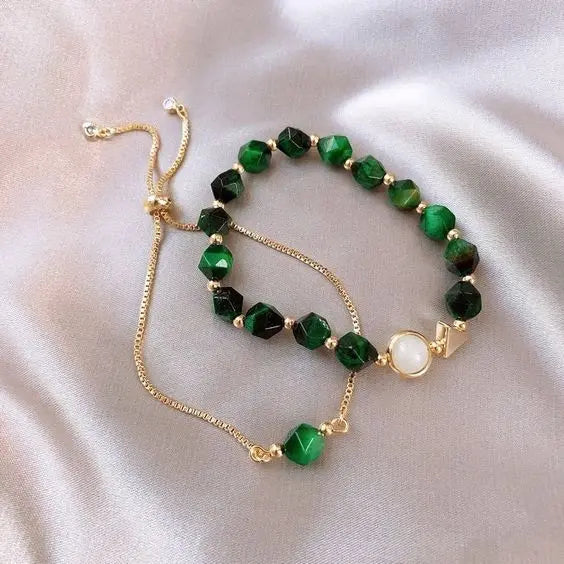 Set de pulseras con cuentas verdes