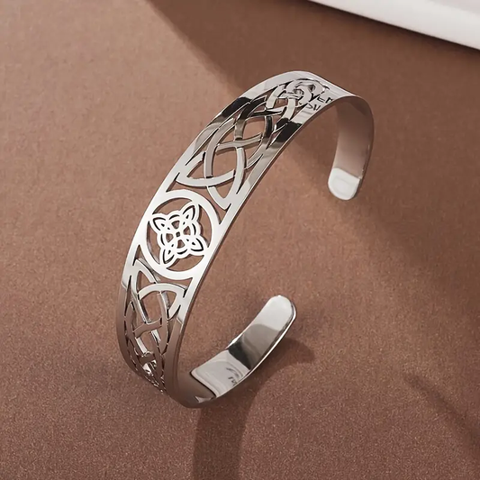 Brazalete abierto plateado