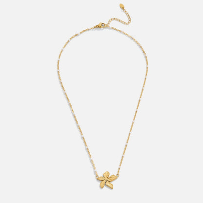 Collar dorado con flor, vista 5